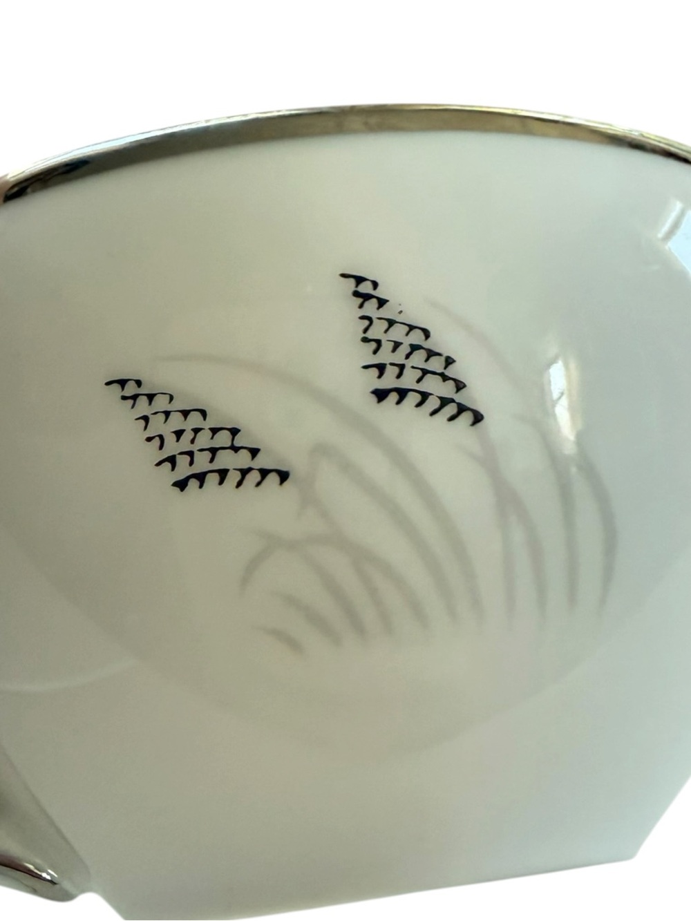 Fukagawa Arita Japan Hand Painted Tea Cup Set of 6 Pattern 706 Silver Rim - Picture 5 of 10